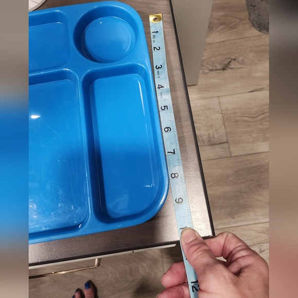 Set of FOUR Blue Plastic Compartment Plates - Picture 7 of 9